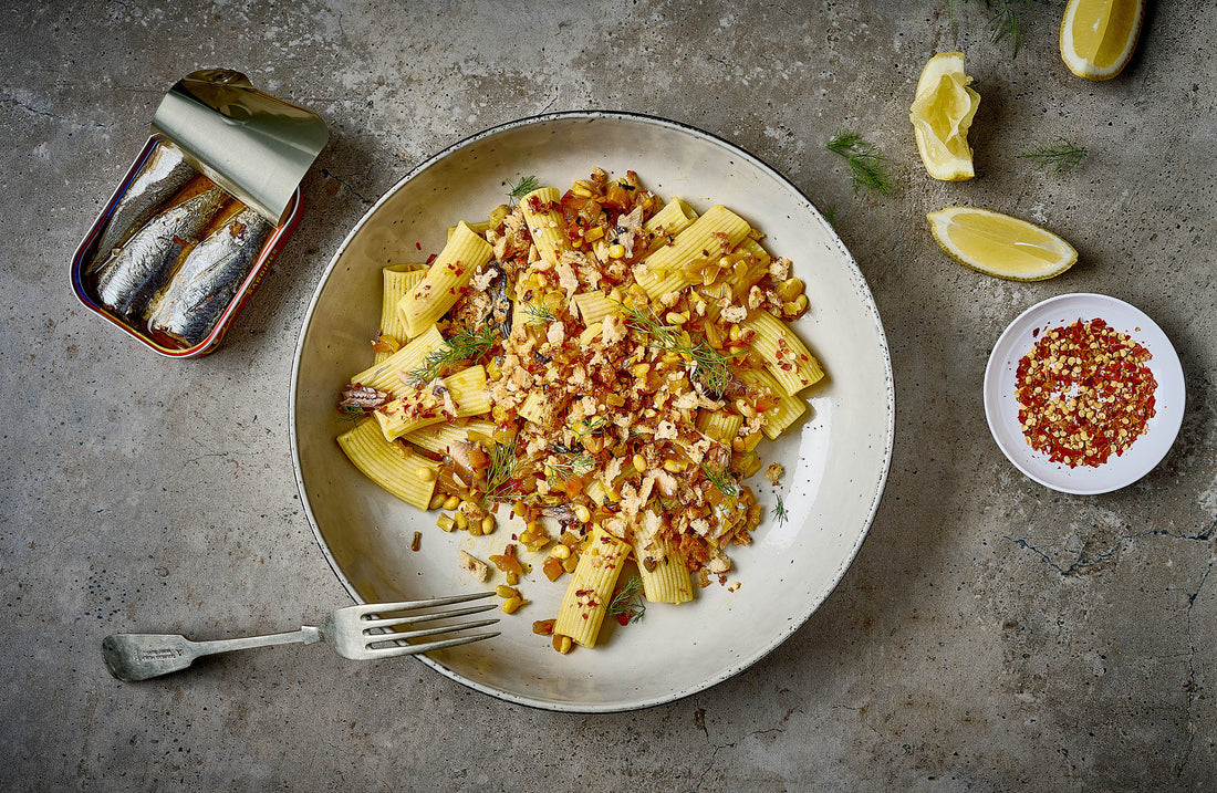 Pasta con le sarde w/ rigatoni