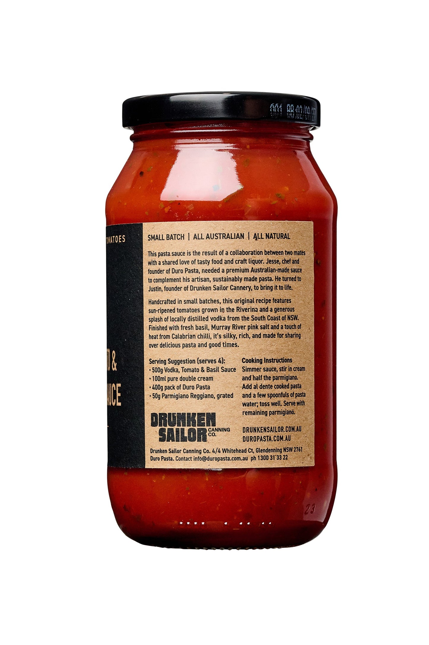 Vodka, Tomato & Basil Pasta Sauce